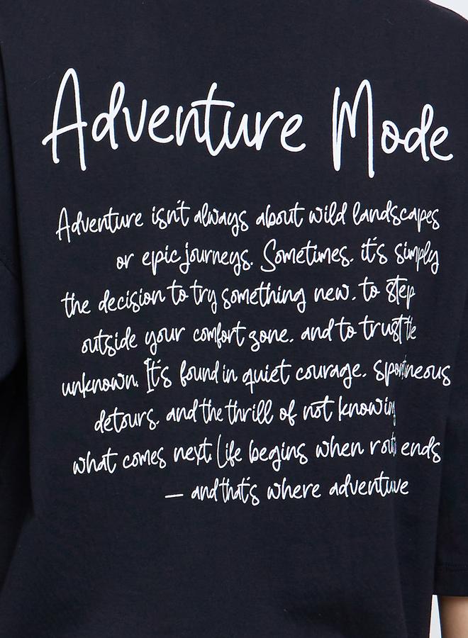 Styli Black Oversized Graphic Print T-Shirt - Image 4